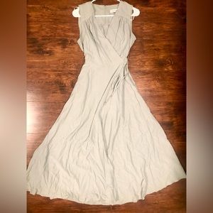 Pastel Green Waistline wrap V-neck Sleeveless Dress